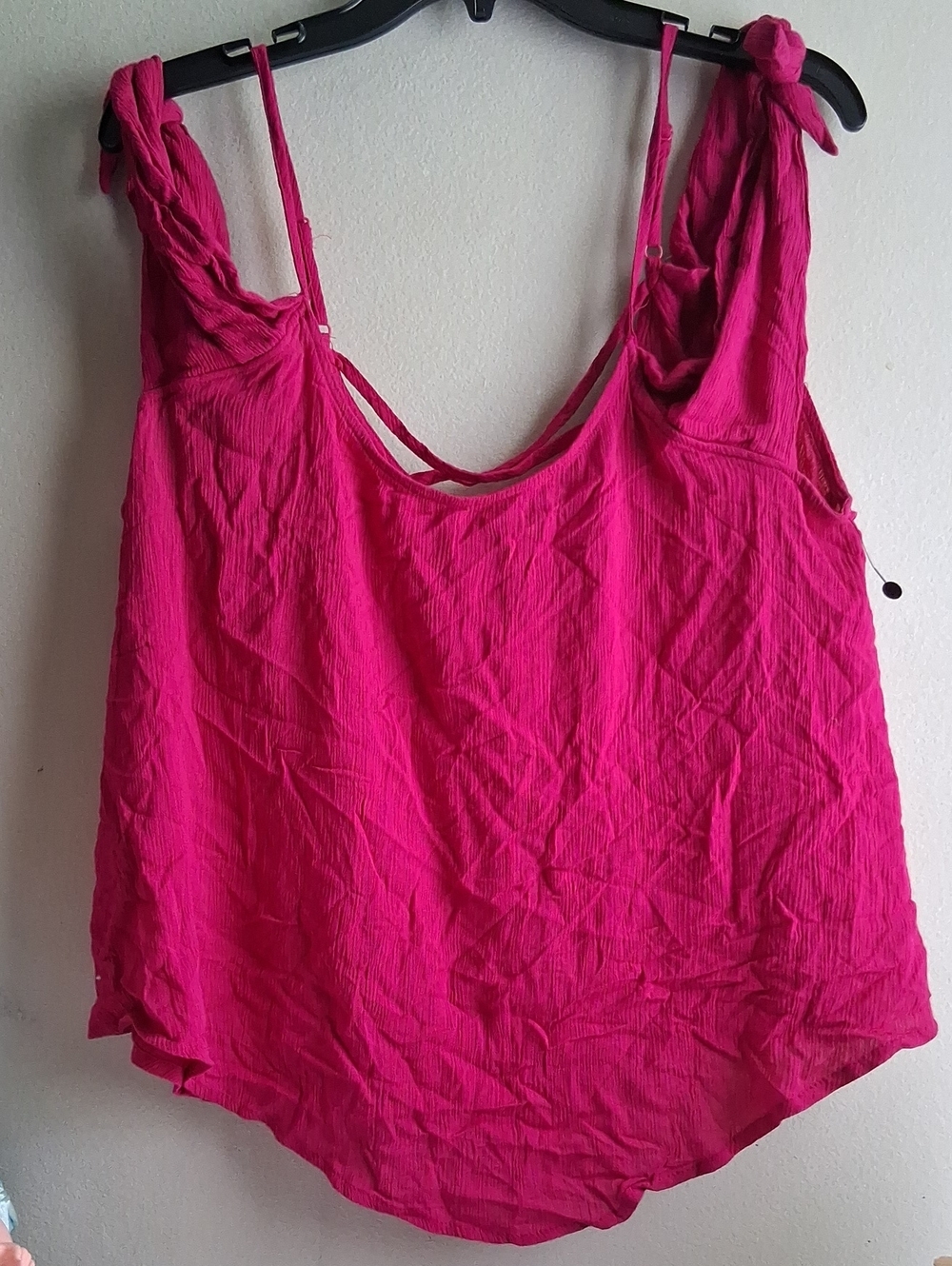 Women's Fuchsia Tie-Shoulder Sleeveless Top